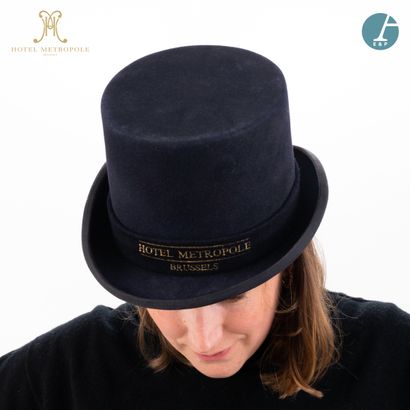 null From the Hotel Metropole (Brussels):
A black top hat marked "Hotel Metropole"...