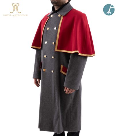 null From the Metropole Hotel (Brussels): 
Grey wool and cashmere valet coat, red...