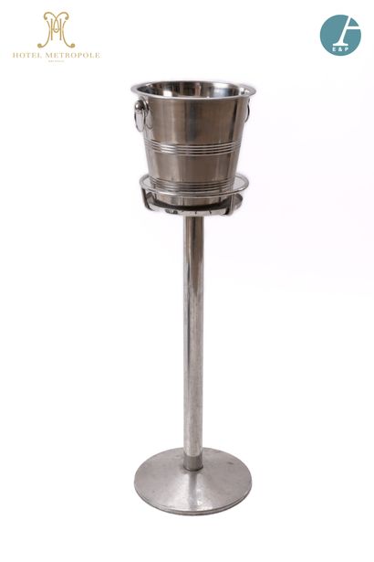 null From the Metropole Hotel (Brussels): 
Champagne bucket and its foot in stainless...