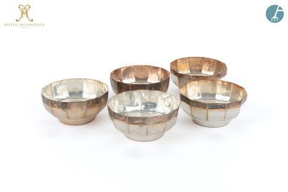 null From the Hotel Métropole (Brussels): 
Lot of five silver plated (blackened)...