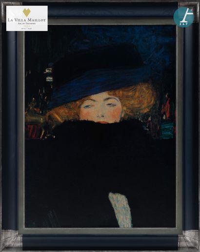 null After Gustav KLIMT (1877-1918).
Printed reproduction, framed, of the famous...
