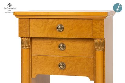 null From Hôtel Le Meurice.
Pair of bedside tables in natural wood and burr wood...