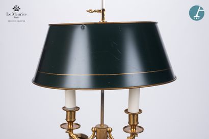 null From Hôtel Le Meurice.
Gilded metal bouillotte lamp with two light arms, fluted...