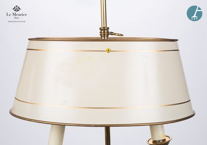 null From Hôtel Le Meurice.
Pair of gilded metal hot-water bottle lamps with two...