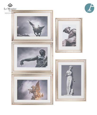null From Hôtel Le Meurice.
Lot of five framed photos featuring details of sculptures...