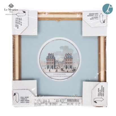 null From Hôtel Le Meurice.
Lot of five framed pieces, including :
- two reproductions...