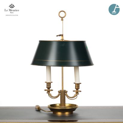 null From Hôtel Le Meurice.
Two-light gilded metal bouillotte lamp, with fluted column...