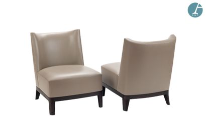 null CHRISTIAN LIAIGRE (1943-2020).
Mandarin" model created in 1998.
Pair of armchairs,...
