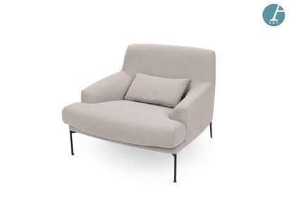 TACCHINI
Armchair in grey fabric with cushion,...