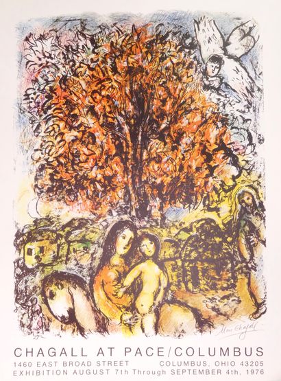 Marc Chagall Marc Chagall, Exposition at Pace, Columbus, Ohio en 1976 (82x62) Gazette Drouot