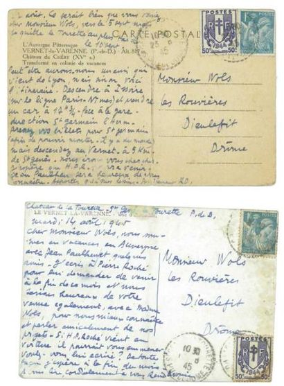 Deux cartes postales de René Drouin (1905-1979)...