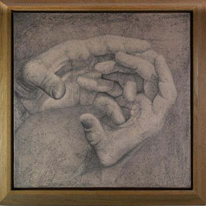 null Isia LEVIANT (1914-2006) "Les mains" Huile sur toile et crayon. SIgnée et annotée...