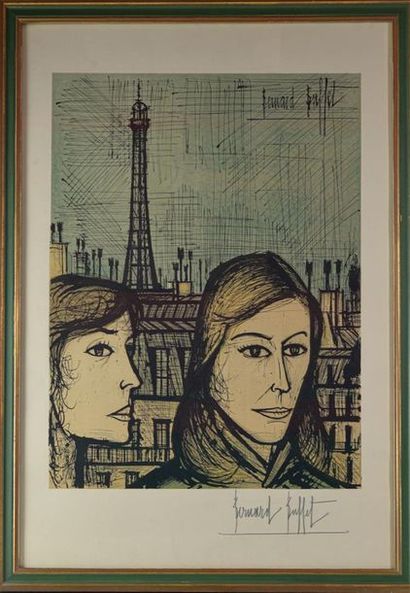 null Bernard BUFFET (1928-1999) "Les parisiennes" lithographie, signée au crayon...