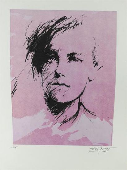 null Ernest PIGNON-ERNEST (1942) "Rimbaud" Lithographie n° E.A. et signée en bas...