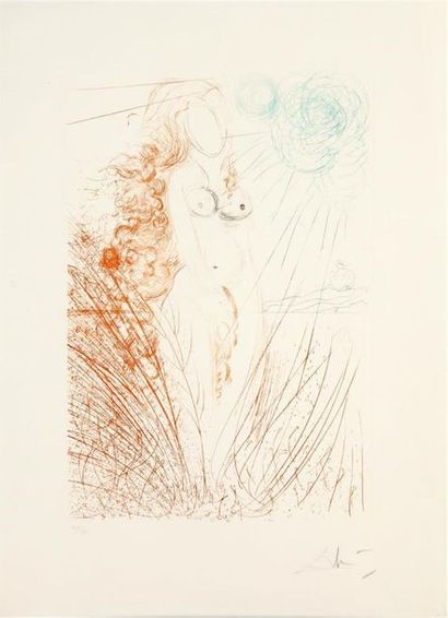 null Salvador DALI (1904-1989)
« La Naissance de Vénus », 
Pointe sèche en couleur,...