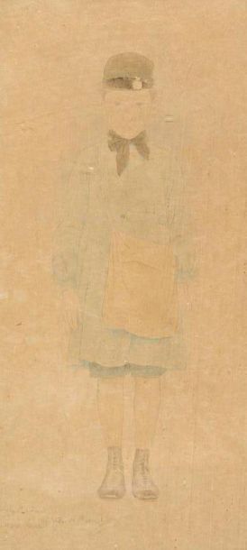 Bernard BOUTET DE MONVEL (1884-1949) "Portrait d'écolier" Dessin, signé en bas à...
