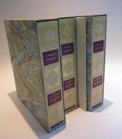 Charles DICKENS "Les aventures de Monsieur Pickwick", 3 volumes, illustrations Henry...