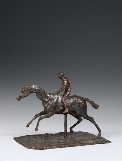 null D'après Edgar DEGAS (1834-1917)
« Cheval au galop sur le pied droit avec Jockey »
Le...