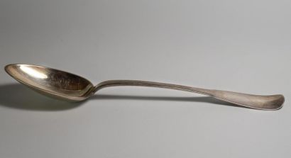 Silver stew spoon, 18th century, Vieux Paris...