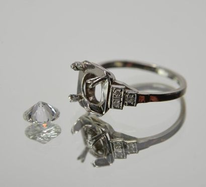null SOLITAR in platinum decorated with 1.21 ct brilliant cut, colour F and purity...