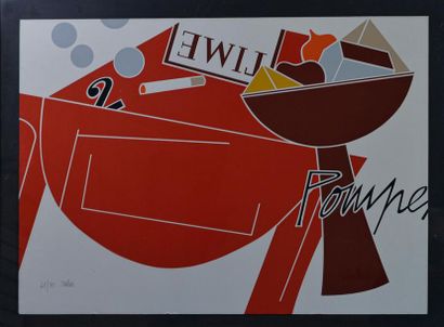 null Emilio TADINI (1927-2002) "Time" Lithographie signée en bas à gauche, numérotée...