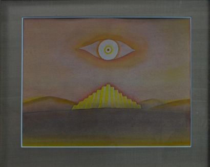null Jean-Michel FOLON (1934-2005) "L'oeil" Aquarelle sur papier, signée en bas à...