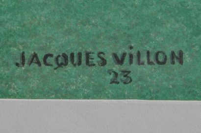 null Jacques VILLON (1875-1963) "Composition sur fond vert" Lithographie éditée par...