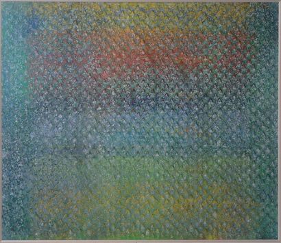 null Guy-Rachel GRATALOUP (1935) "Composition verte" Huile sur papier incisé, signée...