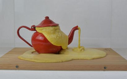 null César Baldaccini ( 1921/1998) " Overflowing teapot " Composition and expansion...