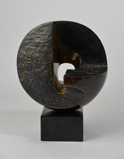 null Jean-Pierre Ghysels (Né en 1932) « Composition sphérique » Epreuve en bronze...