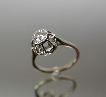 SOLITAR in white gold and platinum with a...