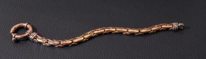 BRACELET in yellow gold with flexible articulated...