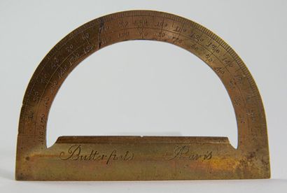 BUTTERFIELD, Brass protractor. L: 9.6 cm....