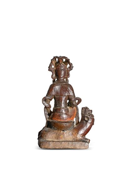 null CHINE - Epoque MING (1368 - 1644)

Statuette de Manjusri en bronze à patine...