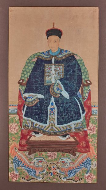 null CHINE - XIXe siècle

Encre et couleurs sur papier en hauteur

portrait de dignitaire,...