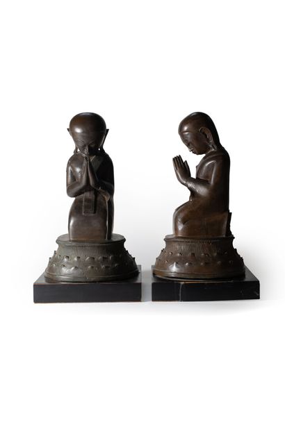 BIRMANIE - XIXe siècle

Paire de statuettes...