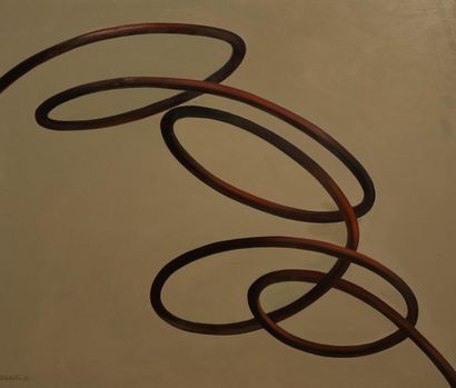 null DENARVAEZ (XXe-XXI) "Spirale" Huile sur toile signée en bas à gauche. 170 x...