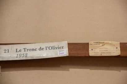 null Edouard PIGNON (1905-1984) "Le tronc d'olivier" 
Huile sur carton marouflé sur...