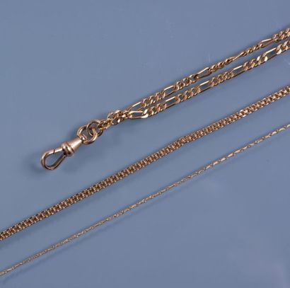 Watch chain in 18 ct gold with alternating...