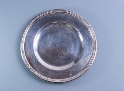 [SILVER] Solid silver saucer with fillets...