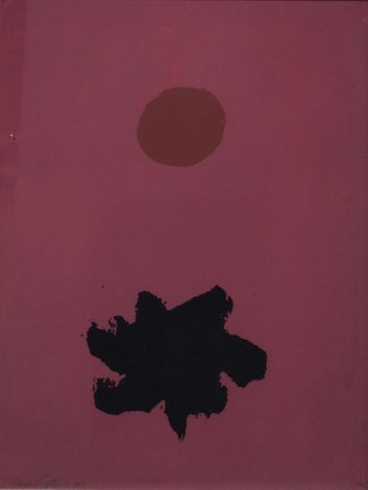 null Adolph GOTTLIEB (1903-1974) "Pink Ground, Red Disc" Lithographie, signée en...