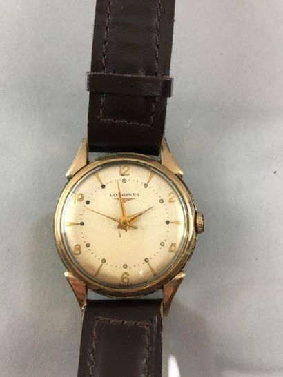 null LONGINES. WATCH bracelet, gold-plated and steel case, mechanical movement. 
Diam....