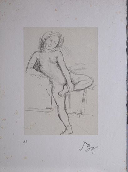 null BALTHUS (1908-2001) "Jeune fille" Estampe. E.A. monogrammée en bas à droite....