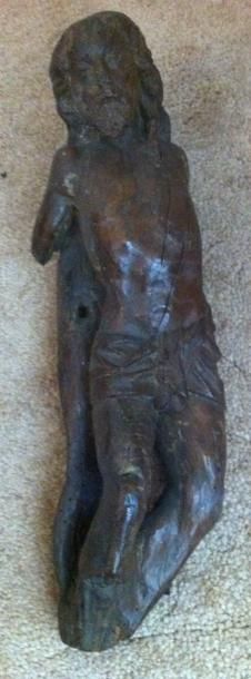 null "Christ en Croix", Sculpture en tilleul, France, XVIIIème siècle, H: 35 cm(...