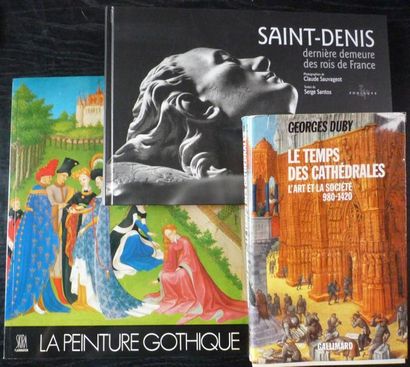 null [Art Gothique] Lot de trois livres: SANTOS Serge, "Saint Denis, dernière demeure...