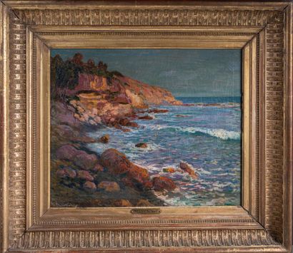 null Stany SASSY (active in the 20th century) "Mediterranean Coast" Oil on canvas...