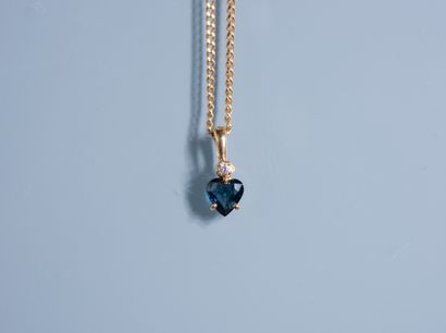 18 ct gold chain with forçat links and pendant...