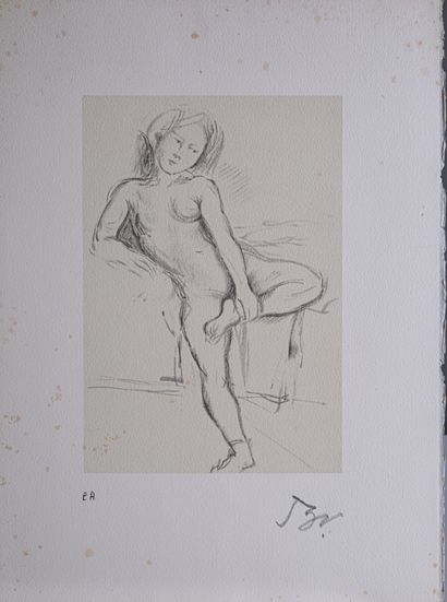null BALTHUS (1908-2001) "Jeune fille" Estampe. E.A. monogrammée en bas à droite....