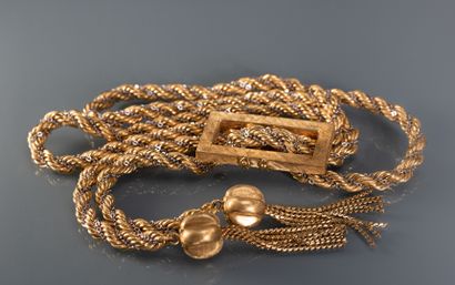 null VERY IMPORTANT 18k gold rope link necklace with a large yellow gold chain and...