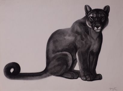 null Georges Lucien GUYOT (1895- 1973) "Panther, lion, tiger, bear and eagle" Five...